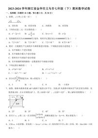[数学][期末]2023～2024学年浙江省金华市义乌市七年级(下)期末数学试卷(有详解)