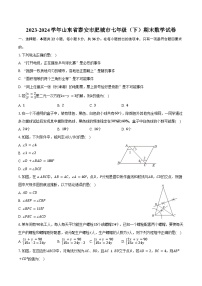 2023-2024学年山东省泰安市肥城市七年级（下）期末数学试卷（含答案）