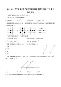 2023-2024学年四川省成都市青羊区石室联中教育集团八年级（下）期中数学试卷（含答案）