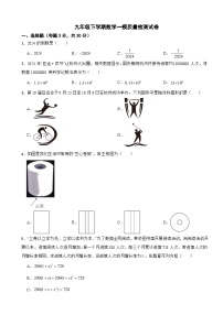 广东省深圳市2024年九年级下学期数学一模质量检测试卷附答案