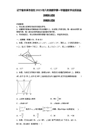 辽宁省本溪市名校2023年八年级数学第一学期期末学业质量监测模拟试题【含解析】