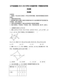 辽宁省昌图县2023-2024学年八年级数学第一学期期末统考模拟试题【含解析】