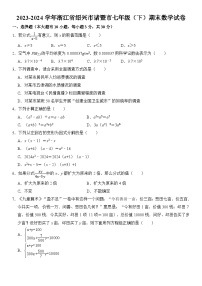 2023-2024学年浙江省绍兴市诸暨市七年级（下）期末数学试卷 含详解