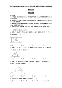 辽宁省沈阳126中学2023年数学八年级第一学期期末达标检测模拟试题【含解析】