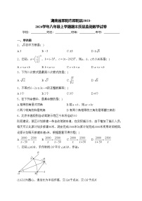 湖南省邵阳市邵阳县2023-2024学年八年级上学期期末质量监测数学试卷(含答案)