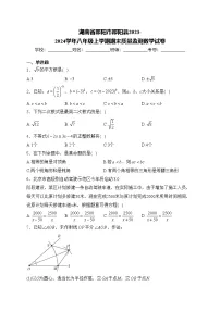 湖南省邵阳市邵阳县2023-2024学年八年级上学期期末质量监测数学试卷(含答案)