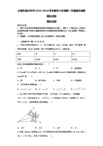 辽阳市重点中学2023-2024学年数学八年级第一学期期末调研模拟试题【含解析】