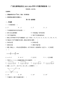 2024年广西北部湾经济区中考数学模拟试题（原卷版+解析版）