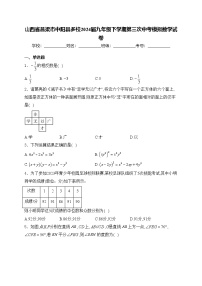 山西省吕梁市中阳县多校2024届九年级下学期第三次中考模拟数学试卷(含答案)