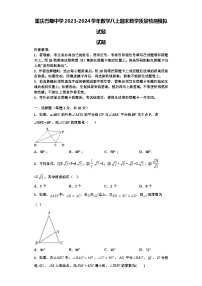 重庆巴蜀中学2023-2024学年数学八上期末教学质量检测模拟试题【含解析】