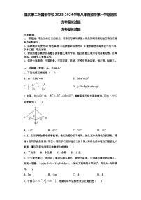 重庆第二外国语学校2023-2024学年八年级数学第一学期期末统考模拟试题【含解析】