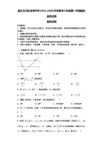 重庆合川区凉亭中学2023-2024学年数学八年级第一学期期末监测试题【含解析】