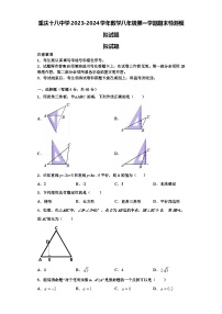 重庆十八中学2023-2024学年数学八年级第一学期期末检测模拟试题【含解析】