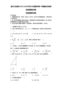 重庆九龙坡区2023-2024学年八年级数学第一学期期末质量跟踪监视模拟试题【含解析】