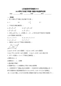 山东省滨州市滨城区2023-2024学年八年级下学期7月期末考试数学试卷(含答案)