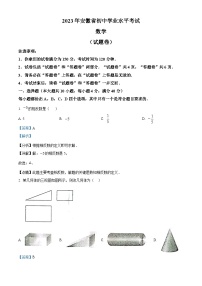 [数学]2023年安徽中考真题数学真题(原题版+解析版)