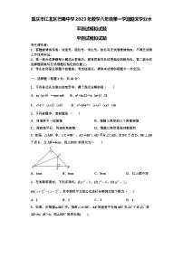 重庆市江北区巴蜀中学2023年数学八年级第一学期期末学业水平测试模拟试题【含解析】