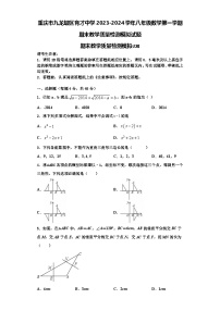 重庆市九龙坡区育才中学2023-2024学年八年级数学第一学期期末教学质量检测模拟试题【含解析】