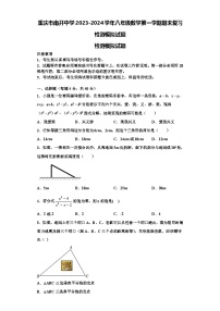 重庆市南开中学2023-2024学年八年级数学第一学期期末复习检测模拟试题【含解析】