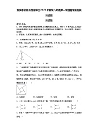 重庆市实验外国语学校2023年数学八年级第一学期期末监测模拟试题【含解析】