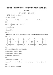 长沙市开福区青竹湖湘一外国语学校2024届九年级下学期中考一模数学试卷(含解析)
