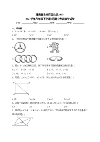 湖南省永州市蓝山县2023-2024学年八年级下学期4月期中考试数学试卷(含答案)