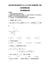 重庆市渝中学区求精中学2023-2024学年八年级数学第一学期期末调研模拟试题【含解析】