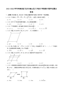 2021-2022学年河南省驻马店市确山县八年级下学期期中数学试题及答案