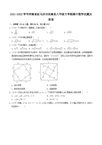 2021-2022学年河南省驻马店市汝南县八年级下学期期中数学试题及答案