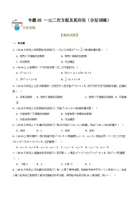 专题03 一元二次方程及其应用（分层训练）-2024年中考数学总复习重难考点强化训练（全国通用）