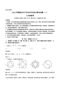 广东省广州市增城区2024届九年级下学期中考一模数学试卷(含解析)