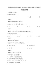 [数学][期末]吉林省长春市公主岭市2023-2024学年八年级上学期期末模拟试题(解析版)