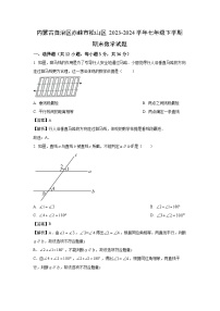 [数学][期末]内蒙古自治区赤峰市松山区2023-2024学年七年级下学期期末试题(解析版)