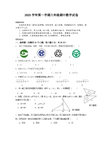 浙江省温州市永嘉县崇德实验中学2023-2024学年上学期八年级数学期中测试卷