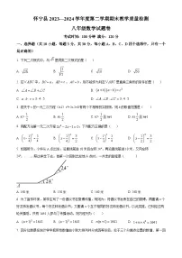 安徽省安庆市怀宁县2023-2024年八年级下学期期末数学试题（原卷版）