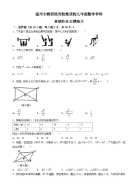 浙江省温州市教研院附校集团校2023-2024学年九年级上学期开学考试数学试题(无答案)