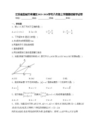 江苏省盐城市亭湖区2023-2024学年八年级上学期期初数学试卷(含答案)