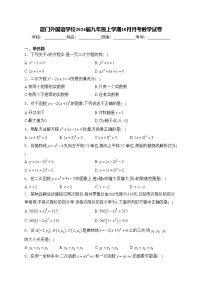 厦门外国语学校2024届九年级上学期10月月考数学试卷(含答案)