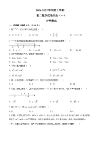 吉林省长春市第二实验中学2024-2025学年八年级上学期开学测试数学试题（原卷版+解析版）