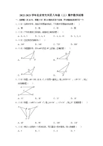 2022-2023学年北京市大兴区八年级（上）期中数学试卷【含解析】