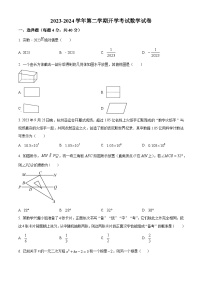 河南省濮阳市油田第十八中学2023-2024学年九年级下学期数学开学考试题（原卷版+解析版）