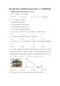 2023-2024学年山东省青岛市市北区九年级（上）期中数学试卷