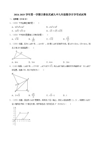 甘肃省武威市凉州区武威第九中学2024-2025学年九年级上学期开学数学试题