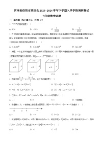 河南省信阳市淮滨县2023-2024学年七年级下学期入学考试数学试题（原卷版）