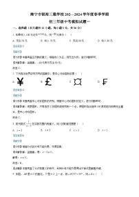 广西南宁市良庆区银海三雅学校2023-2024学年九年级下学期开学考数学试题（解析版）