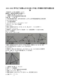 2021-2022学年辽宁省鞍山市台安县八年级上学期期中数学试题及答案