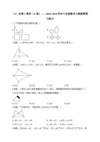 第12章 全等三角形 人教版八年级数学寒假巧练A卷(含答案)