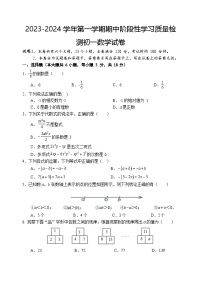 江西省南昌一中教育集团2023-2024学年第一学期期中阶段性学习质量检测七年级数学试卷
