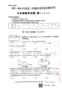 陕西省汉中市城固县2023-2024学年九年级上学期期中作业调研数学试题