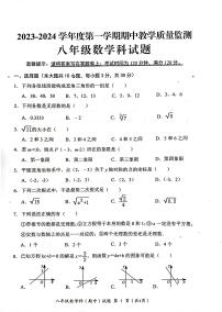 广东省揭阳市揭东区2023-2024学年八年级上学期期中测试数学试卷